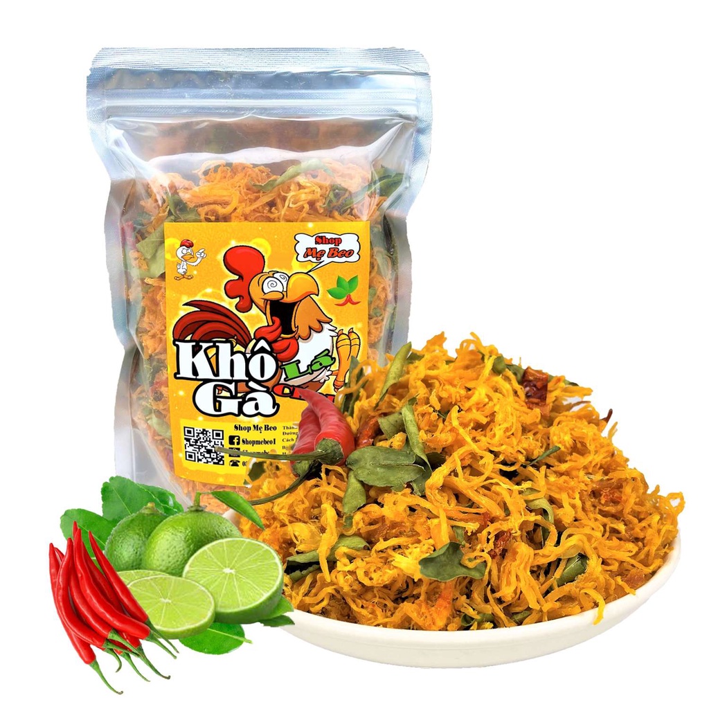 500Gr Khô Gà Lá Chanh Xé Cay Mẹ Beo Ăn Vặt Cực Ngon