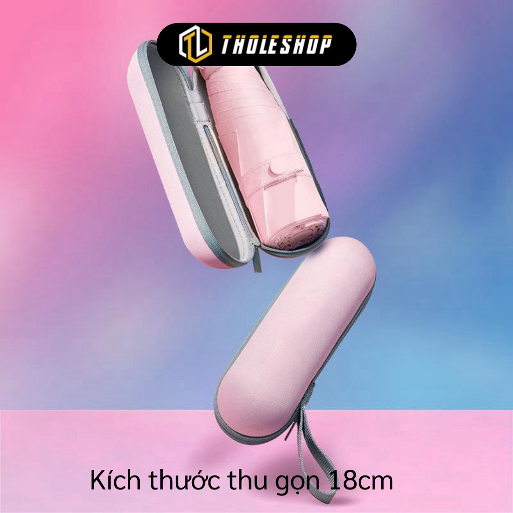 [SGD] Dù Gấp Gọn - Ô Dù Cầm Tay Mini Đi Mưa, Nắng Chống Tia UV Kèm Hộp Tiện Dụng Bỏ Túi 7915