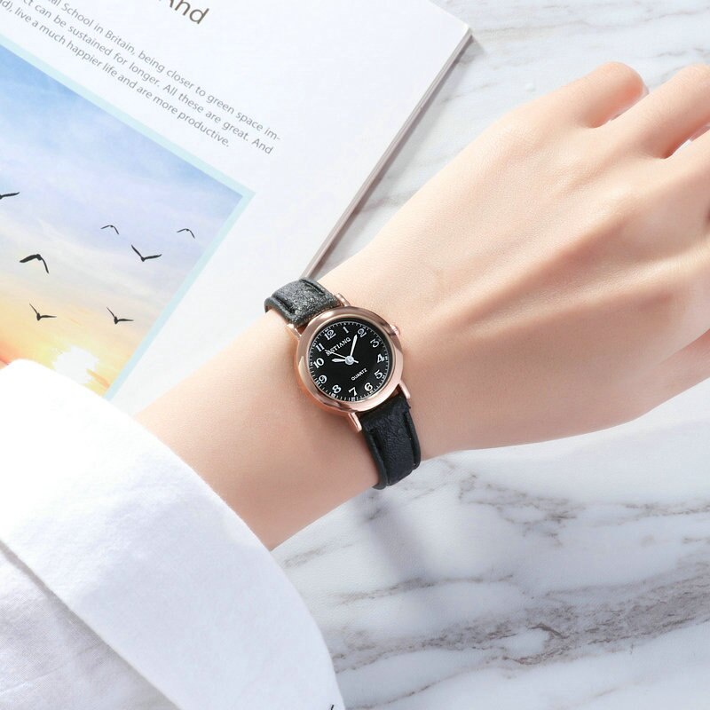 1 Pc Retro Multicolor Simple Digital Scale Quartz Watch ,Literary Temperament Mori Women College Style Wrist Watches