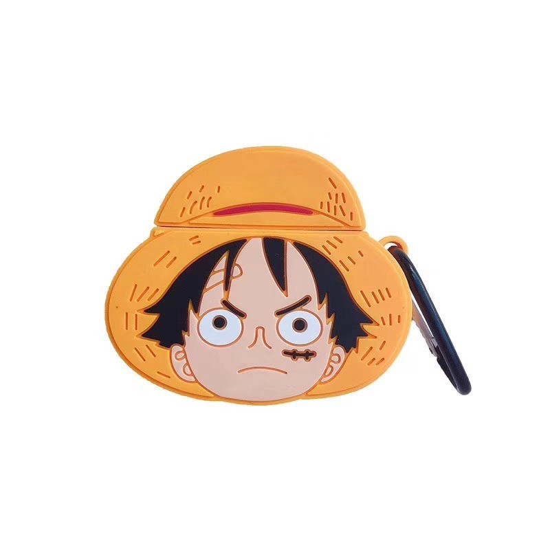 AirPods 1 2 Case Popular Japanese Anime ONE PIECE Cartoon Luffy Anti-drop Silicone wireless bluetooth earphone protective cover