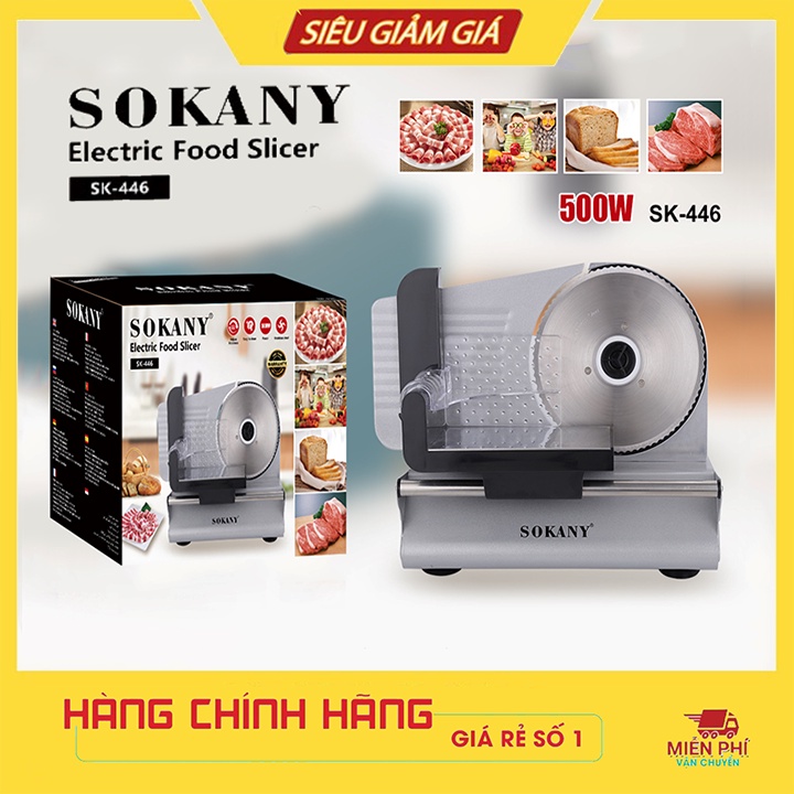 Máy thái lát thịt, rau củ, thực phẩm bán tự động Chính hãng SOKANY 500W