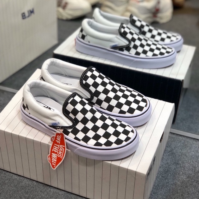 Giầy vans caro lười hàng 1:1 ( full box + free ship )