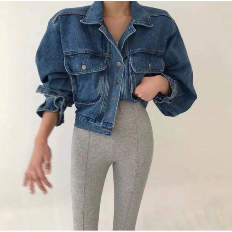 ÁO CROPTOP BÒ XANH ĐẬM
