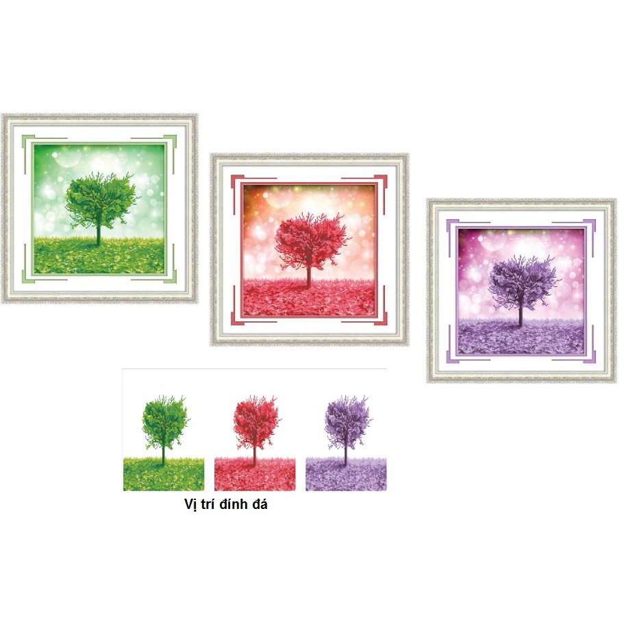 Tranh đính đá hoa treo cầu thang