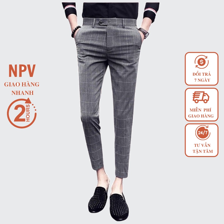 Quần âu nam NPV kẻ sọc chất vải cotton cao cấp, quần tây kẻ cực tôn dáng, lịch sự, trẻ trung, chuẩn thiết kế hàn quốc