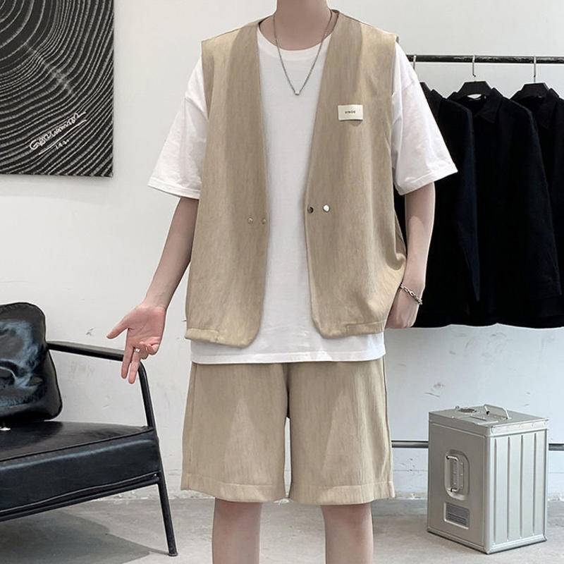 Set Đồ Ba Món Phong Cách Hàn Quốc Thời Trang Mùa Hè Cao Cấp Cho Nam