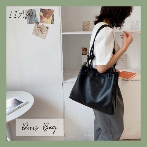 Túi xách nữ túi tote da mềm LIAN đeo vai màu trắng basic