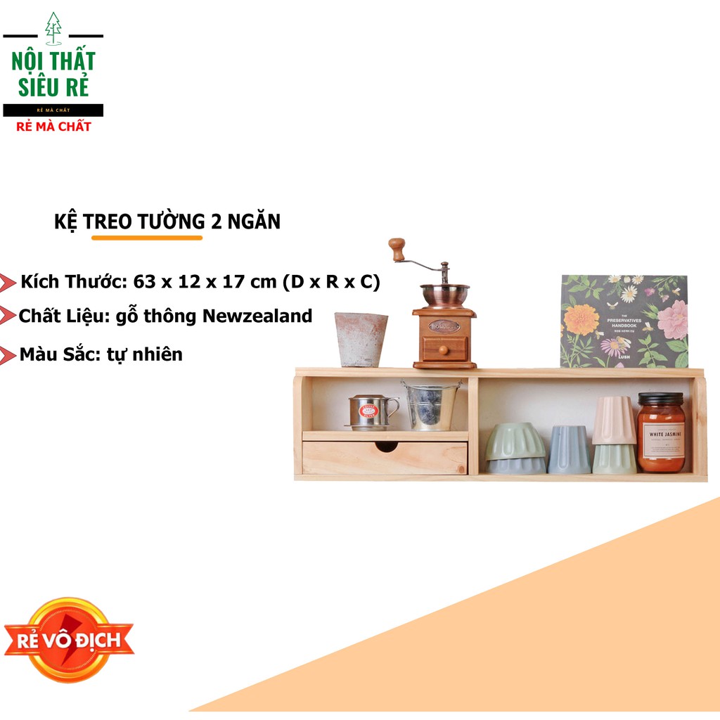 KỆ TREO TƯỜNG 2 NGĂN - BELLE SHELF 2