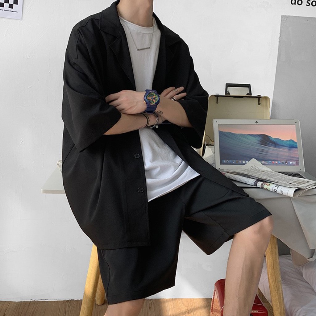 [VIDEO CẬN CHẤT] Set áo Blazer nam kèm quần short nam set vest nam phong cách Hàn Quốc thời trang hè