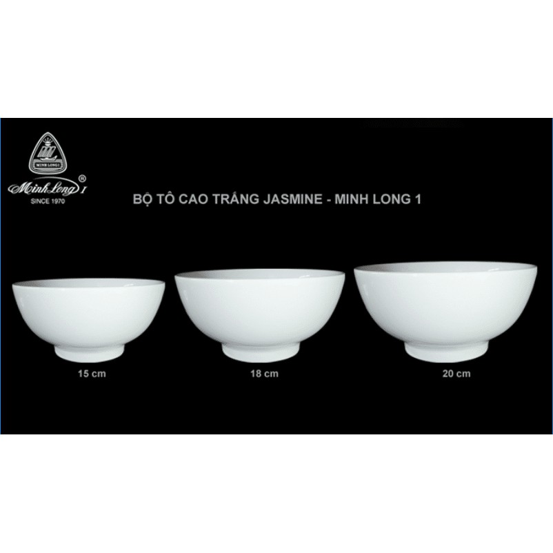 TÔ 15CM JASMINE TRẮNG- gốm sứ minh long
