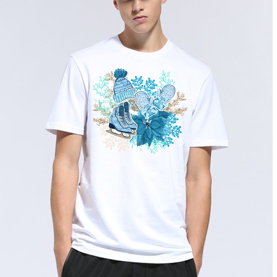 Áo thun nam nữ tay lỡ vải cotton form rộng màu trắng Hạ Băng Designs - Winter