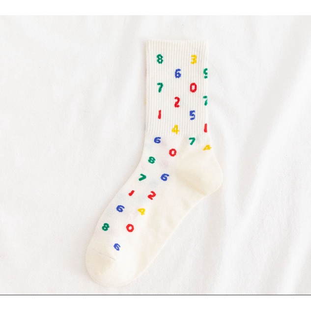 Vớ Tất cao cổ CHỮ SỐ Nam Nữ phong cách thể thao, trẻ trung, năng động.