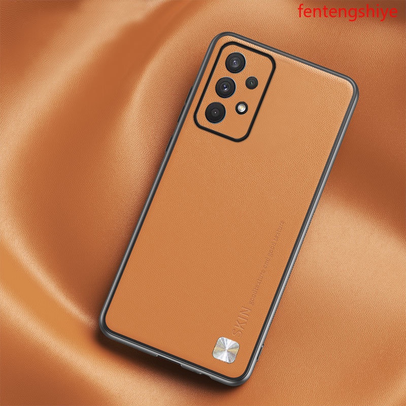 Ốp Điện Thoại TPU Mềm Phối Da PU Thiết Kế Đơn Giản Sang Trọng Cho Samsung Galaxy A12 A13 A22 A23 A33 A52 A53 A73 4G 5G