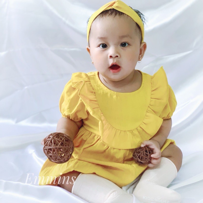 (Thanh lý lỗ vốn chuyển ngành hàng khác)Romper Nắng Mai+Kèm Phụ Kiệnđi chơi đi học chụp đầy tháng thôi nôi[Áo liền quần,