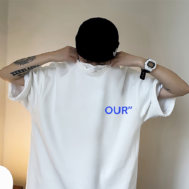 Áo Thun Tay Ngắn Dáng Rộng In Chữ Cỡ Lớn Thoải Mái Thời Trang Mùa Hè Cho Nam