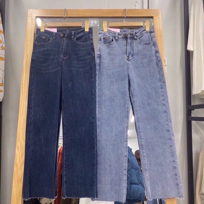 Quần bò jean nữ ống loe đứng rộng suông co giãn sẻ gấu jeans cạp cao Hottrend 2022 | WebRaoVat - webraovat.net.vn