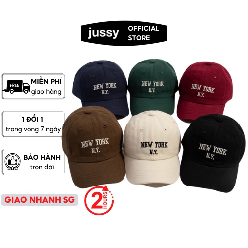 Mũ Lưỡi Trai Jussy Official Newyork Chất Vải Cotton Form Mềm Thoáng Mát Phong Cách Unisex