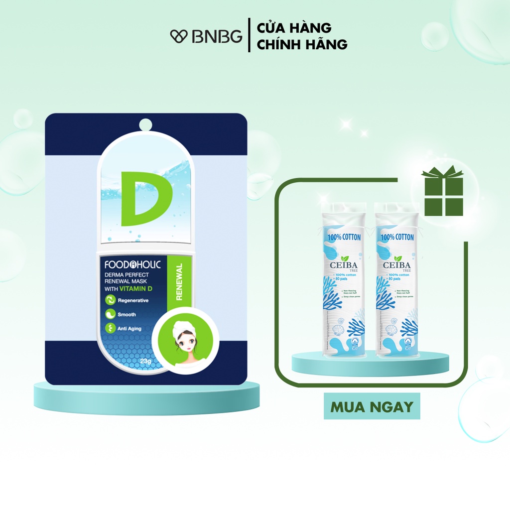 Mặt nạ Vitamin D dịu da, dưỡng ẩm Foodaholic Derma Perfect Renewal Mask With VITAMIN D 23g