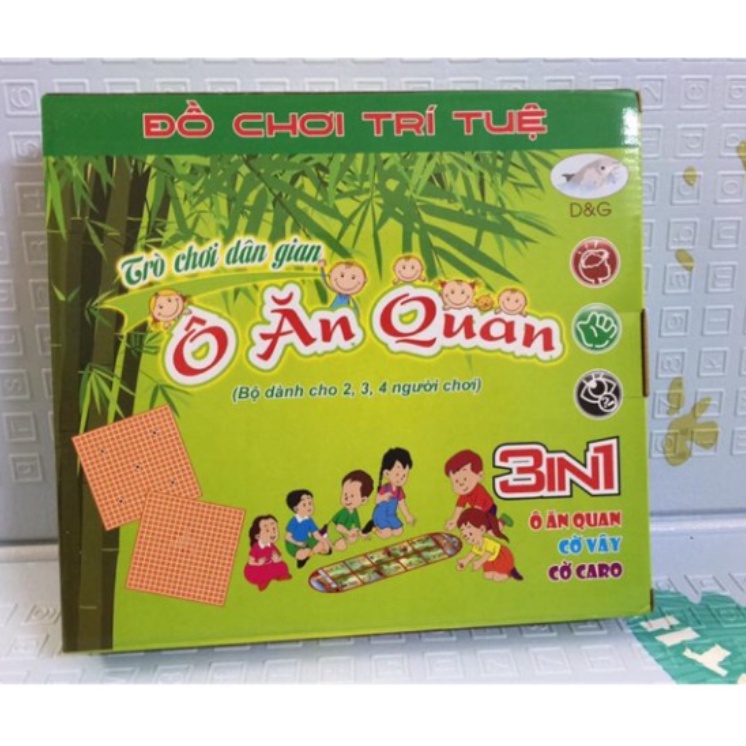 Đồ chơi Cờ Vây, Cờ Caro, Ô Ăn Quan 3 trong 1 cho bé YN217002, Bộ trò chơi cờ bằng gỗ cho bé