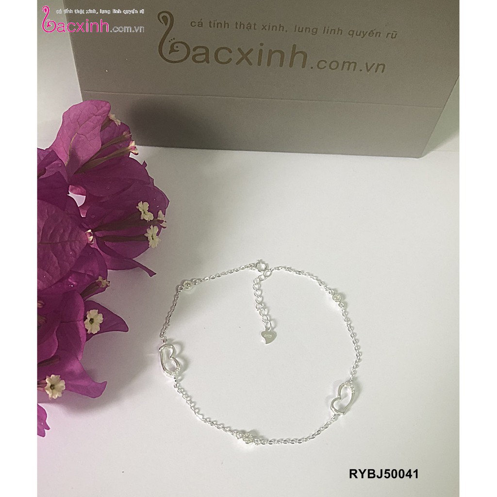 Lắc chân bạc Ý 925 Bạc xinh Huệ Ngân - Trái tim yêu thương RYBJ50041 | BigBuy360 - bigbuy360.vn