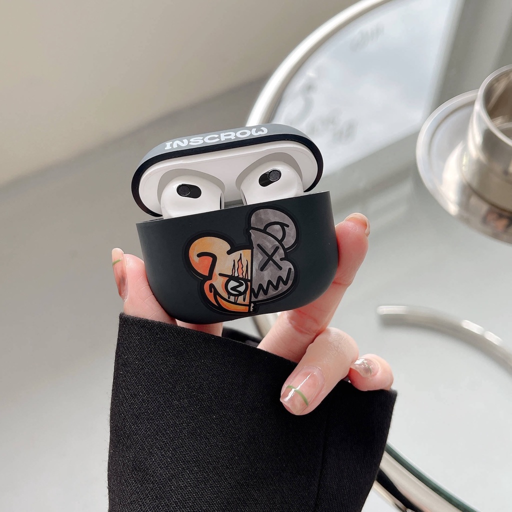 Vỏ Bảo Vệ Hộp Sạc Tai Nghe AirPods3 AirPods3 Họa Tiết Hoạt Hình Đầu Gấu Dễ Thương Ốp