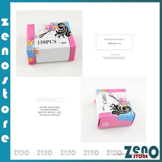 Hộp kẹp ghim 150 cái, Kẹp tăm màu đen thiết kế đơn giản xinh xắn phong cách Hàn Quốc PT30