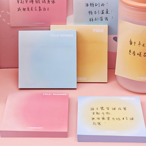 Set 50 tờ giấy ghi nhớ hình vuông màu Gradient phong cách thanh lịch cho văn phòng / học tập SR009