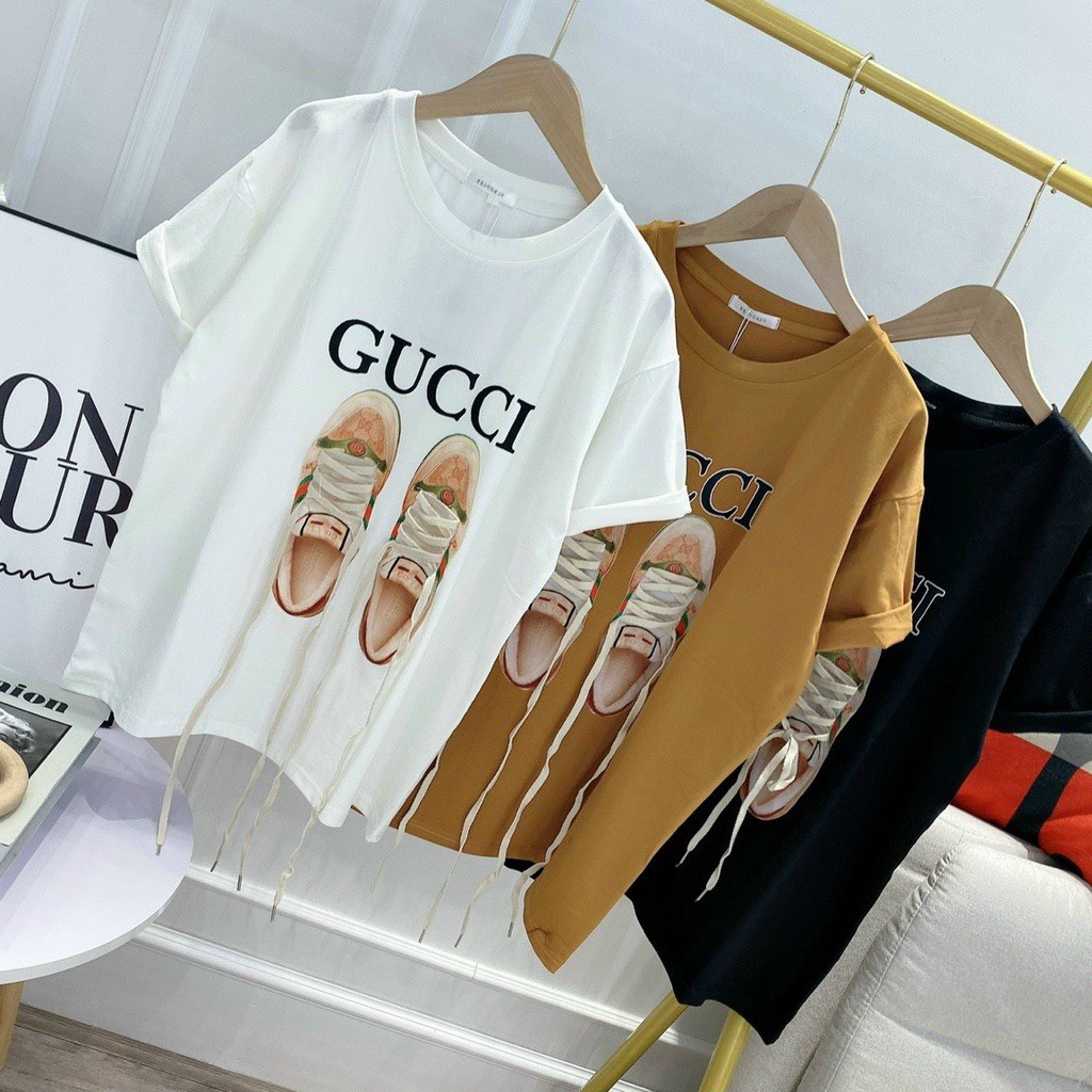 Áo phông, áo thun hình đôi giày buộc dây thật chất đẹp
