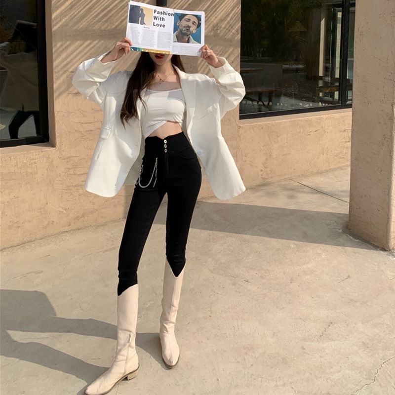 .Quần legging nhung đen lưng cao thời trang thu đông cho nữ 2021