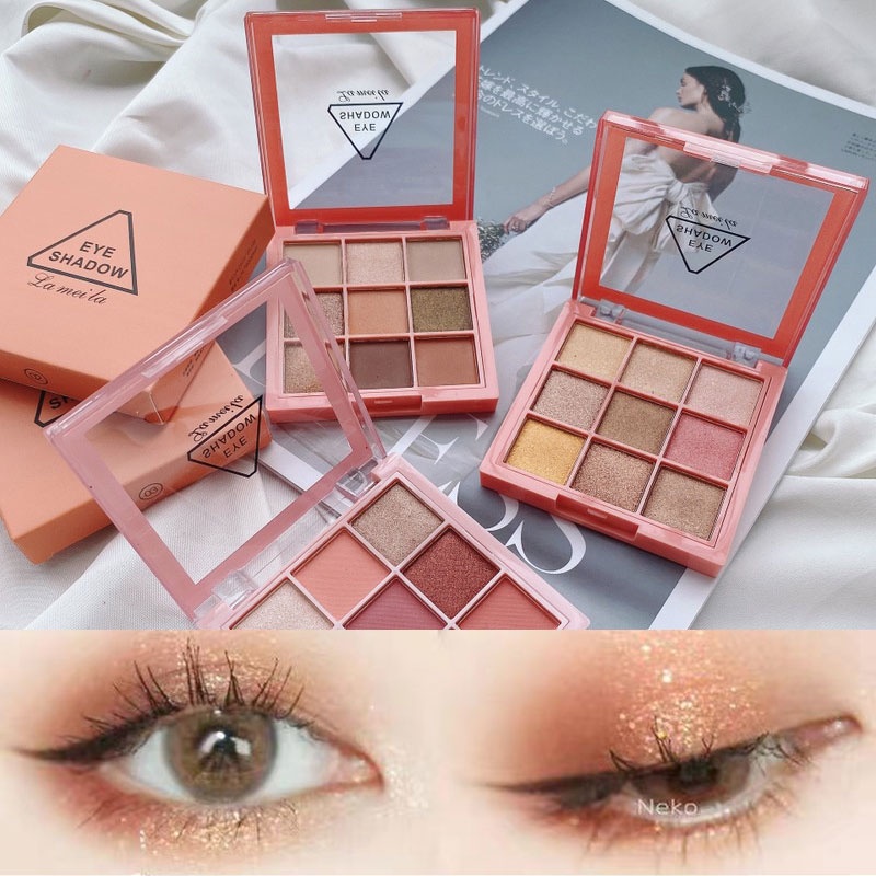 [Hàng mới về] Bảng phấn mắt 9 màu trang điểm lâu trôi Lameila