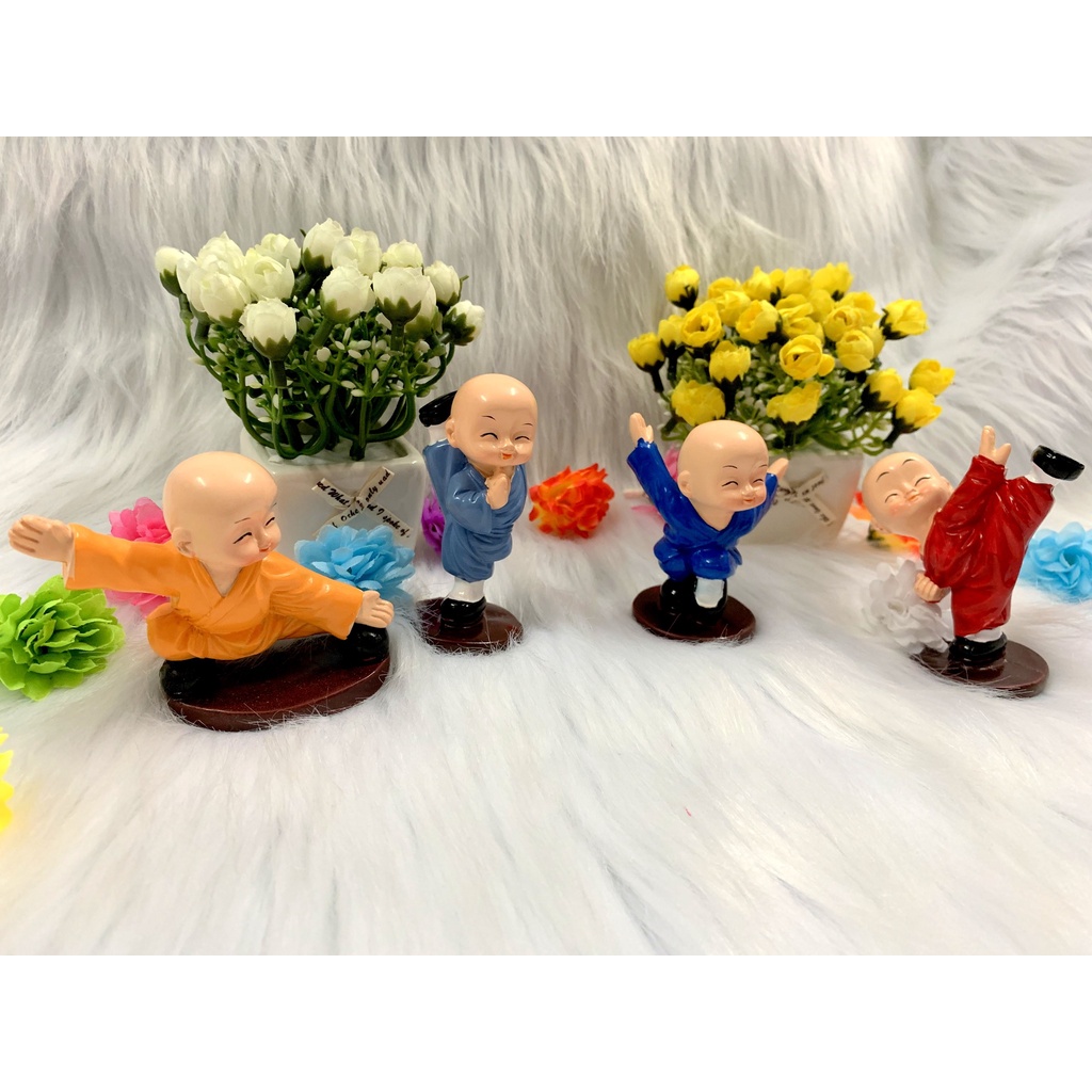 Bộ 4 Tượng Chú tiểu mua võ La Hán Quyền