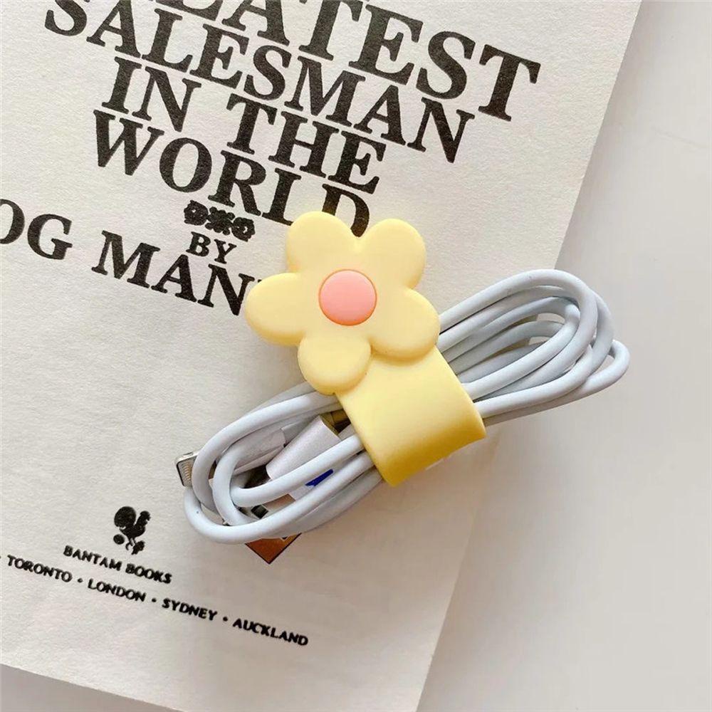 Kẹp Bảo Vệ Dây Cáp Điện Thoại Bằng Silicon Hình Bông Hoa Đa Năng Tiện Dụng|Kẹp Cố Định Dây Cáp USB Gọn Gàng Tiện Dụng