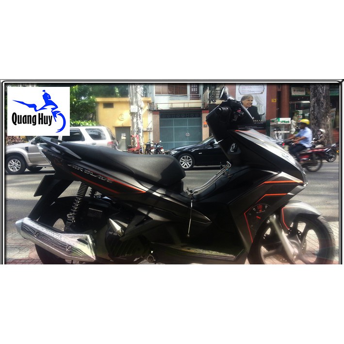 Tem trùm ♦FREESHIP♦ air blade đen chỉ cam đồng hồ đời 2013-2014-2015, độ team trùm ab dán phủ dàn áo xe cam đen rẻ đẹp