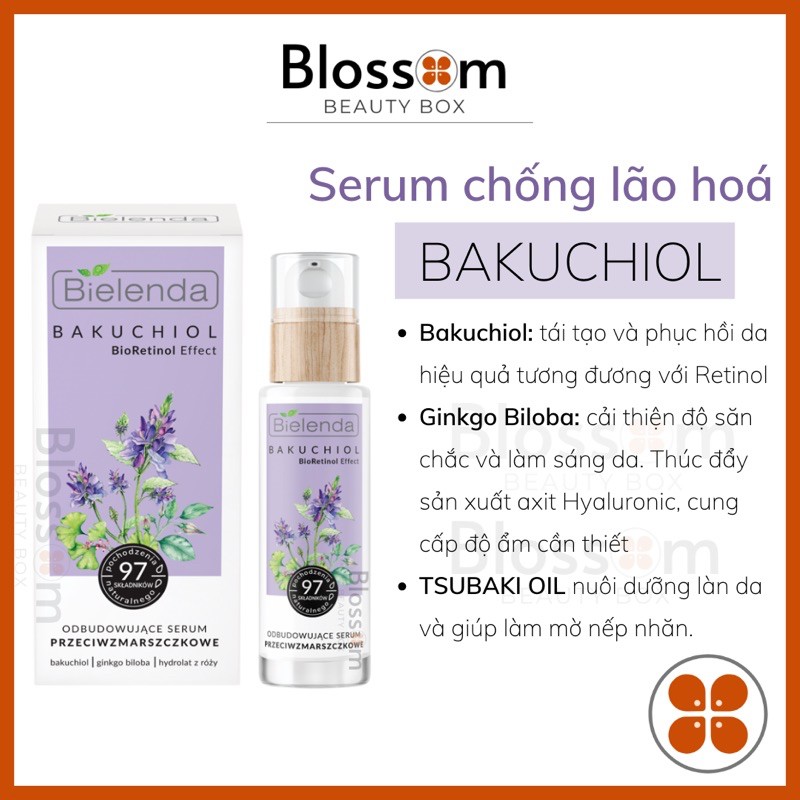 Serum chống lão hoá BAKUCHIOL Bielenda - BIORETINOL 30mL