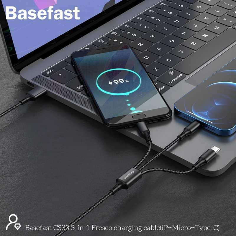 Cáp 3 đầu đa năng tích hợp 3 chân ip,micro,typeC sạc cho các loại máy tiện lợi