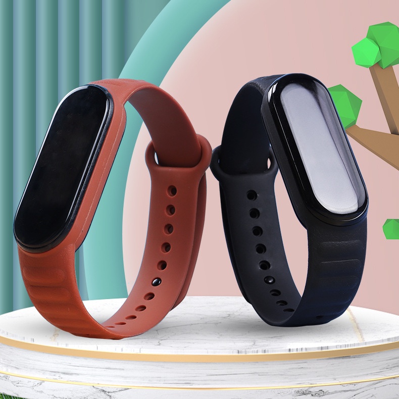 Dây Đeo Thay Thế Chất Liệu Silicon Màu Trơn Cho Mi Band 4/3/6