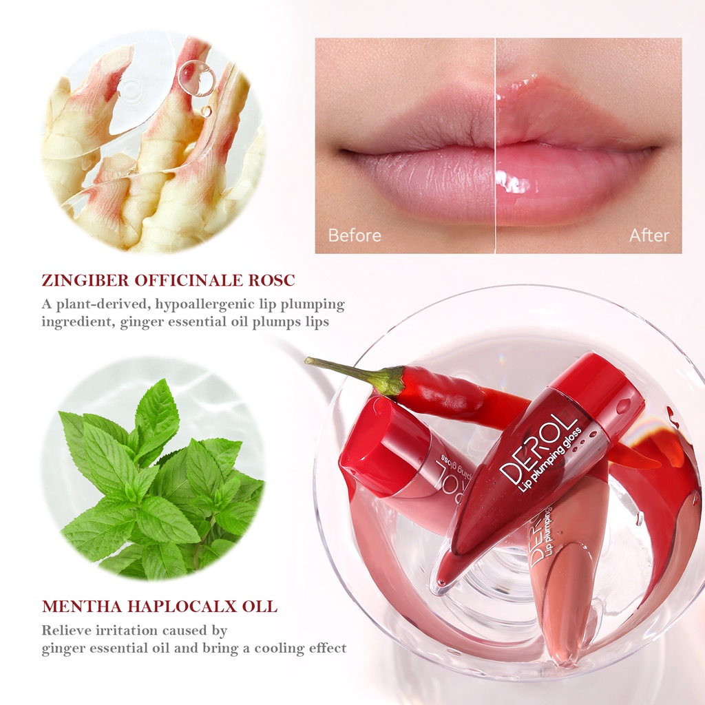 Son Bóng Derol 5 Màu Tùy Chọn Hydrat Hóa Cho Đôi Môi Đầy Đặn Quyến Rũ