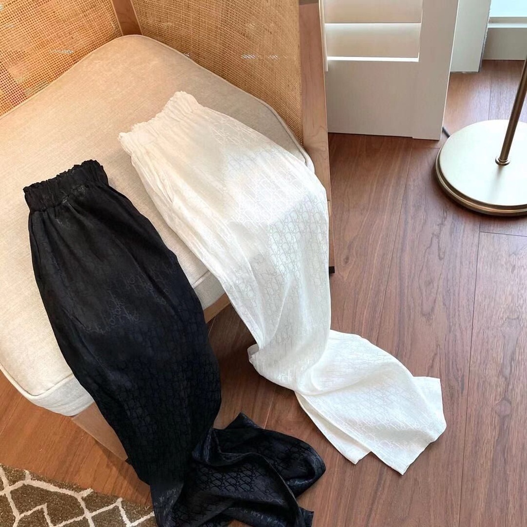 Jiashucheng Quần Dài Vải Lụa Satin Ống Rộng Dáng Suông Thời Trang Mùa Thu Cho Nữ