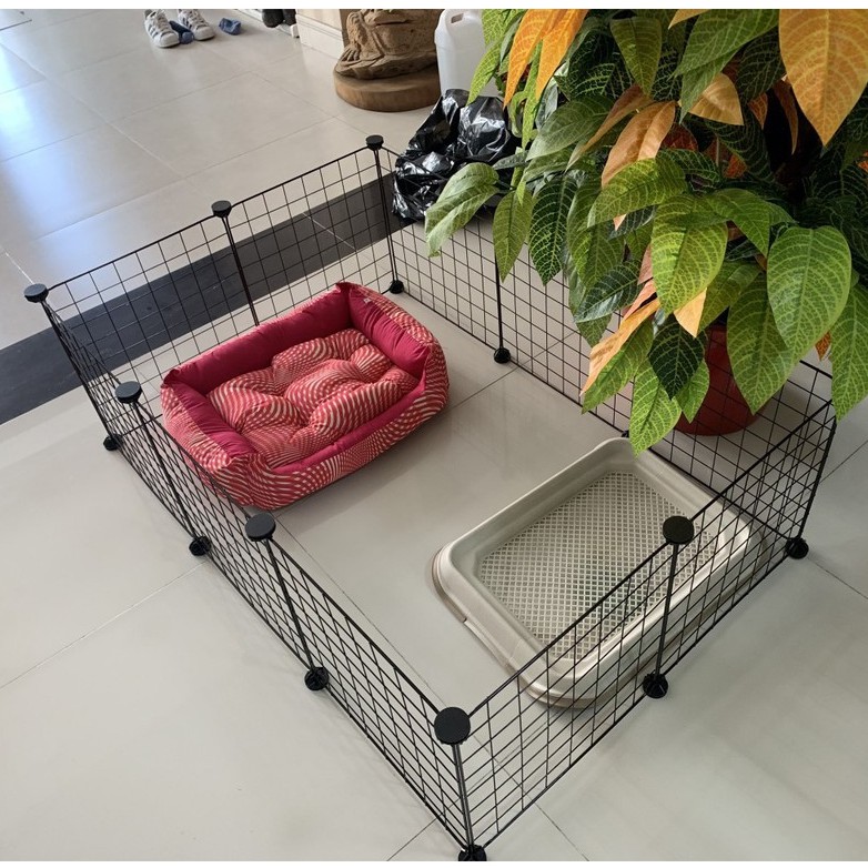 Combo 32 Miếng Ghép Quây Chuồng, Tấm Lưới Sắt Lắp Ghép Chuồng Quây Thú Cưng Chó Mèo Hamsters