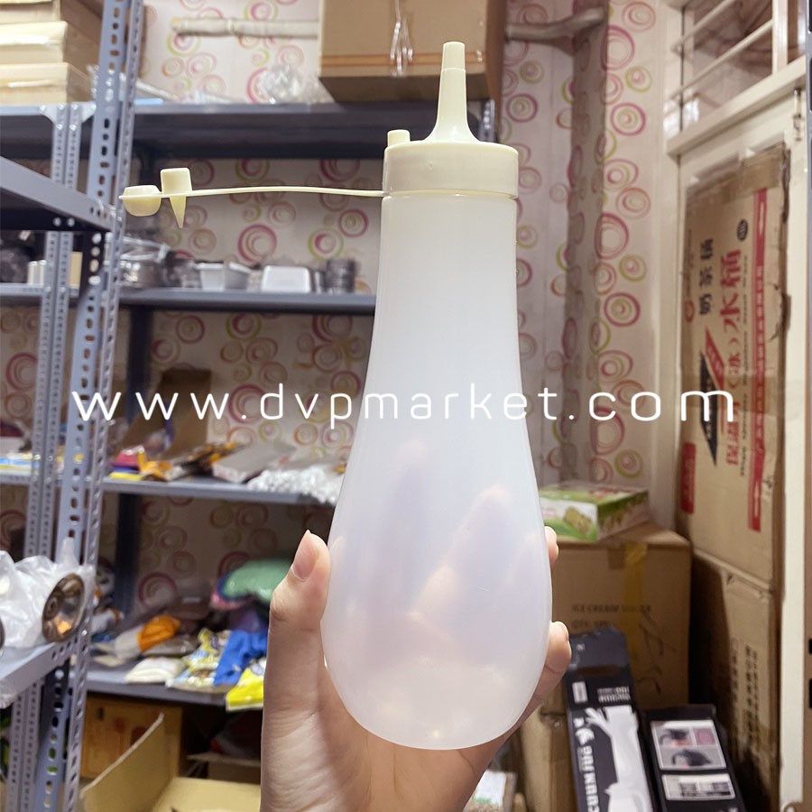 Chai nhựa đựng xốt đầu nhọn nắp trắng 360ml / 480ml | BigBuy360 - bigbuy360.vn