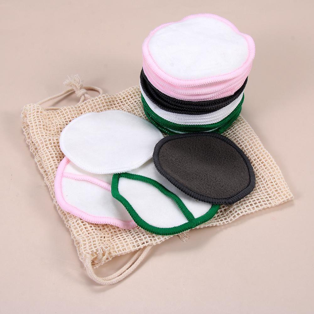 Set 5 Bông Tẩy Trang Bằng Cotton Tre Có Thể Tái Sử Dụng Kèm Túi Đựng Tiện Lợi