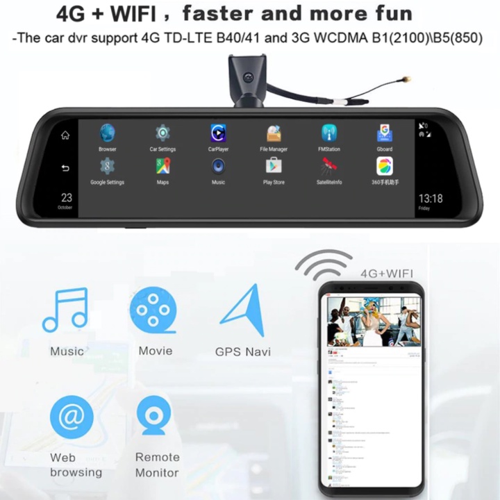 Sản Phẩm Camera hành trình ô tô 360 độ  thương hiệu Whexune K960: 4 Camera, Android, Wifi, GPS, Dẫn Đường .