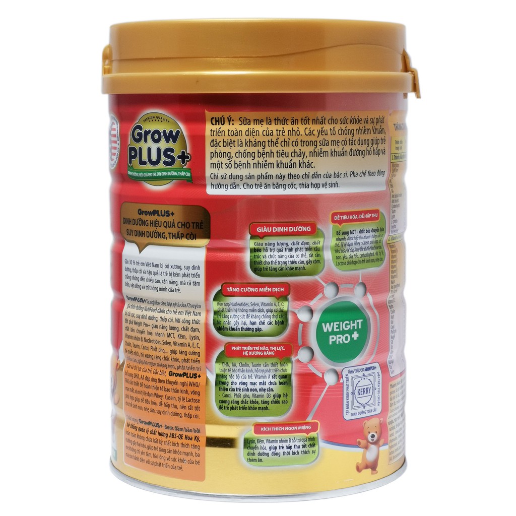 [CHÍNH HÃNG] Sữa Bột Nutifood Grow Plus+ Đỏ Weight Pro+ Hộp 780g (Dinh dưỡng hiệu quả cho trẻ SUY DINH DƯỠNG THẤP CÒI)