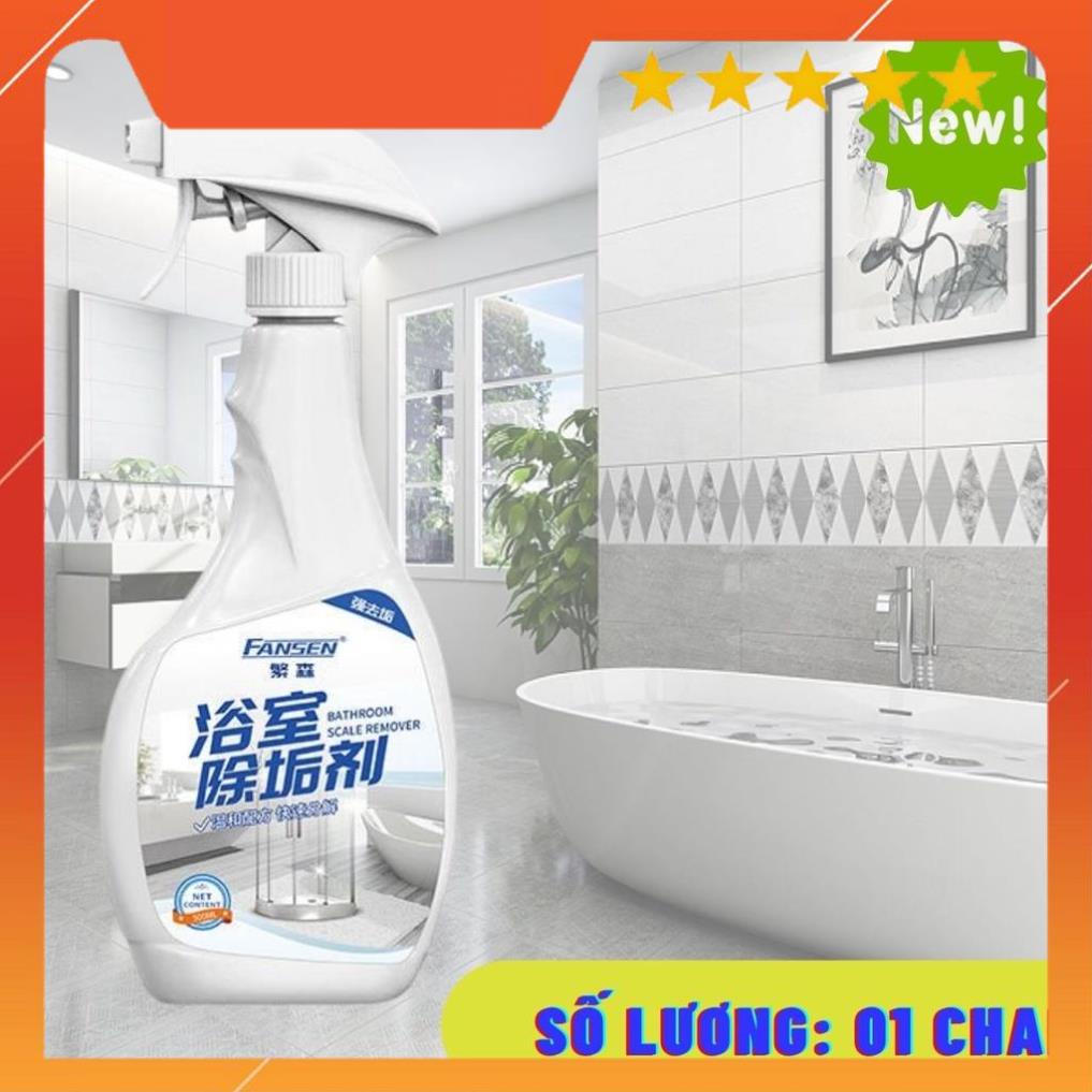 Bình xịt tẩy rửa đa năng siêu sạch tẩy cặn canxi trên kính và inox cho nhà tắm nhà bếp siêu sạch (MÀU TRẮNG)