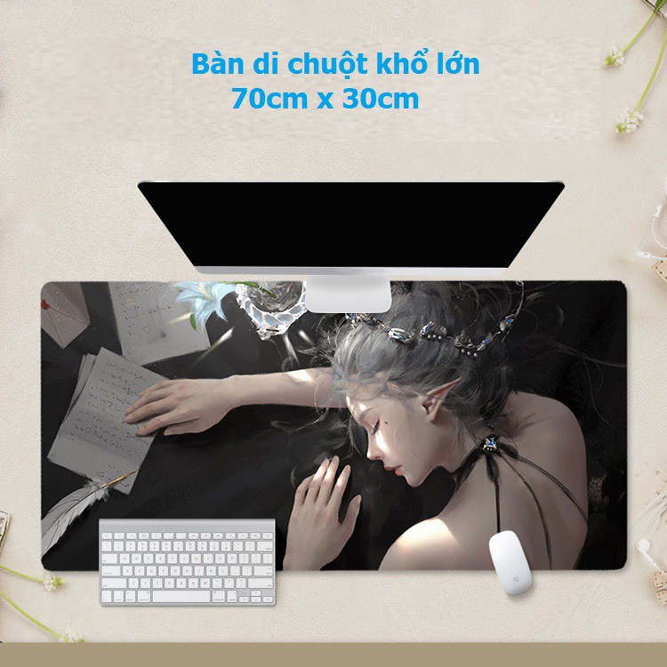 Bàn di chuột anime siêu thực khổ lớn, lót chuột chuyên game kích thước 70 x 30cm