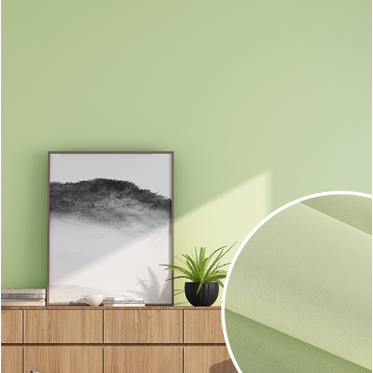 1M Decal Giấy Dán Tường Màu Xanh Lá Nhạt Nhám Khổ 45Cm Keo Sẵn
