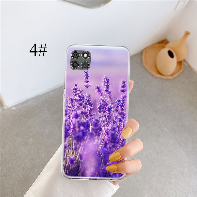 Ốp Điện Thoại Silicone Mềm Họa Tiết Hoa Tím Cho LG V40 G8 X X4 G3 G3S G8 G9 D690 V60 ThinQ OI75