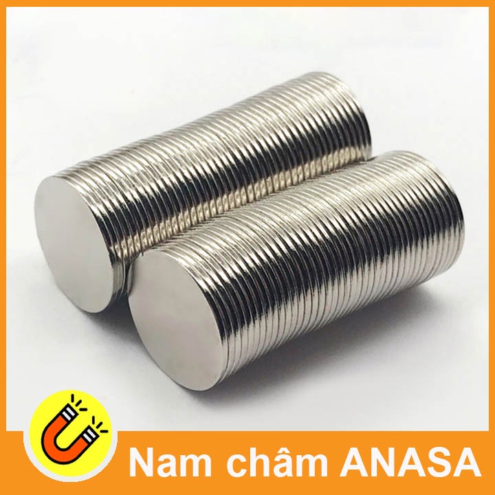 Nam châm trắng đất hiếm tròn 15x1mm siêu hút