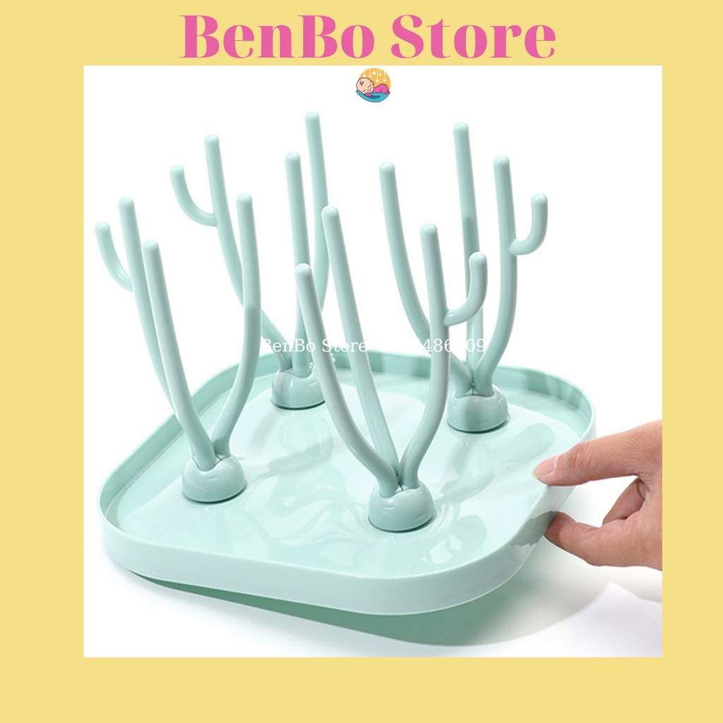 Khay úp bình sữa, núm ty nhỏ gọn cho bé