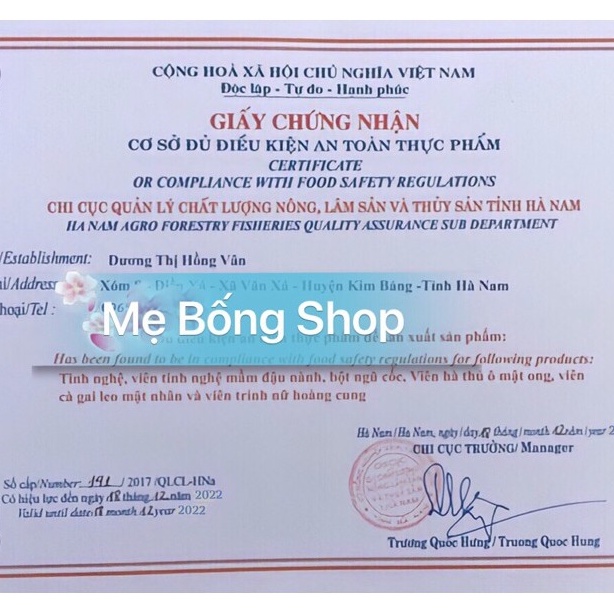 Viên tinh nghệ mật ong sữa ong chúa dầu dừa (có phiếu kiểm định) hỗ trợ tiêu hóa, giảm mụn, giảm thâm 1kg_Mẹ Bống